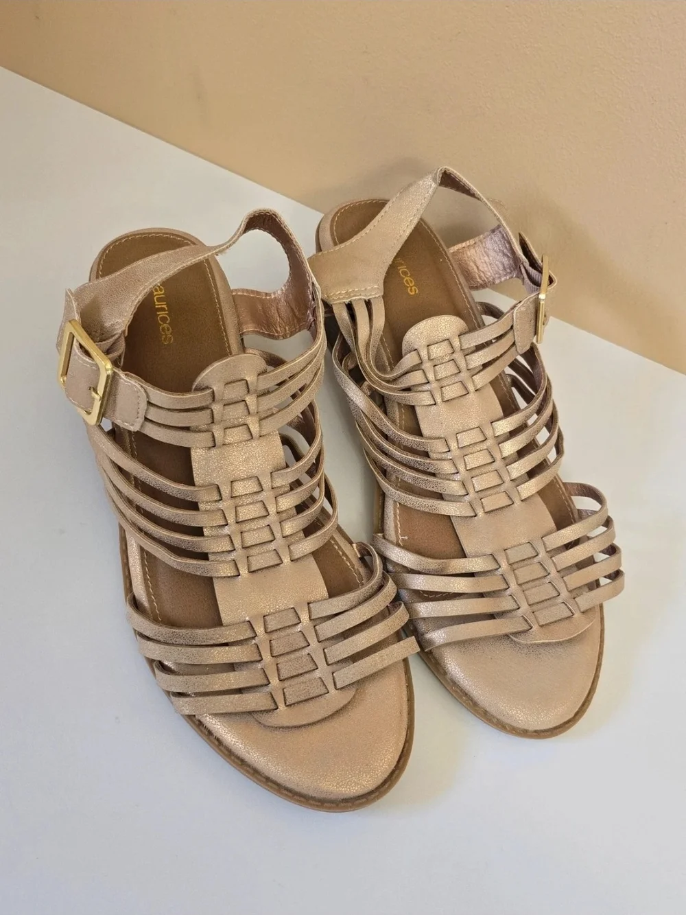 Maurices Shimmering Emily Block Heel Sandals Size 10M
